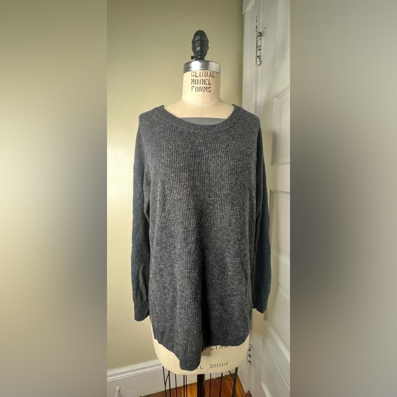 Madewell Wafflestitch Pullover Sweater Charcoal Medium NWT NEW - Picture 2 of 14